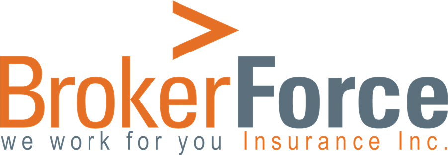 brokerforce logo with we work for you and insurnce under brokerforce